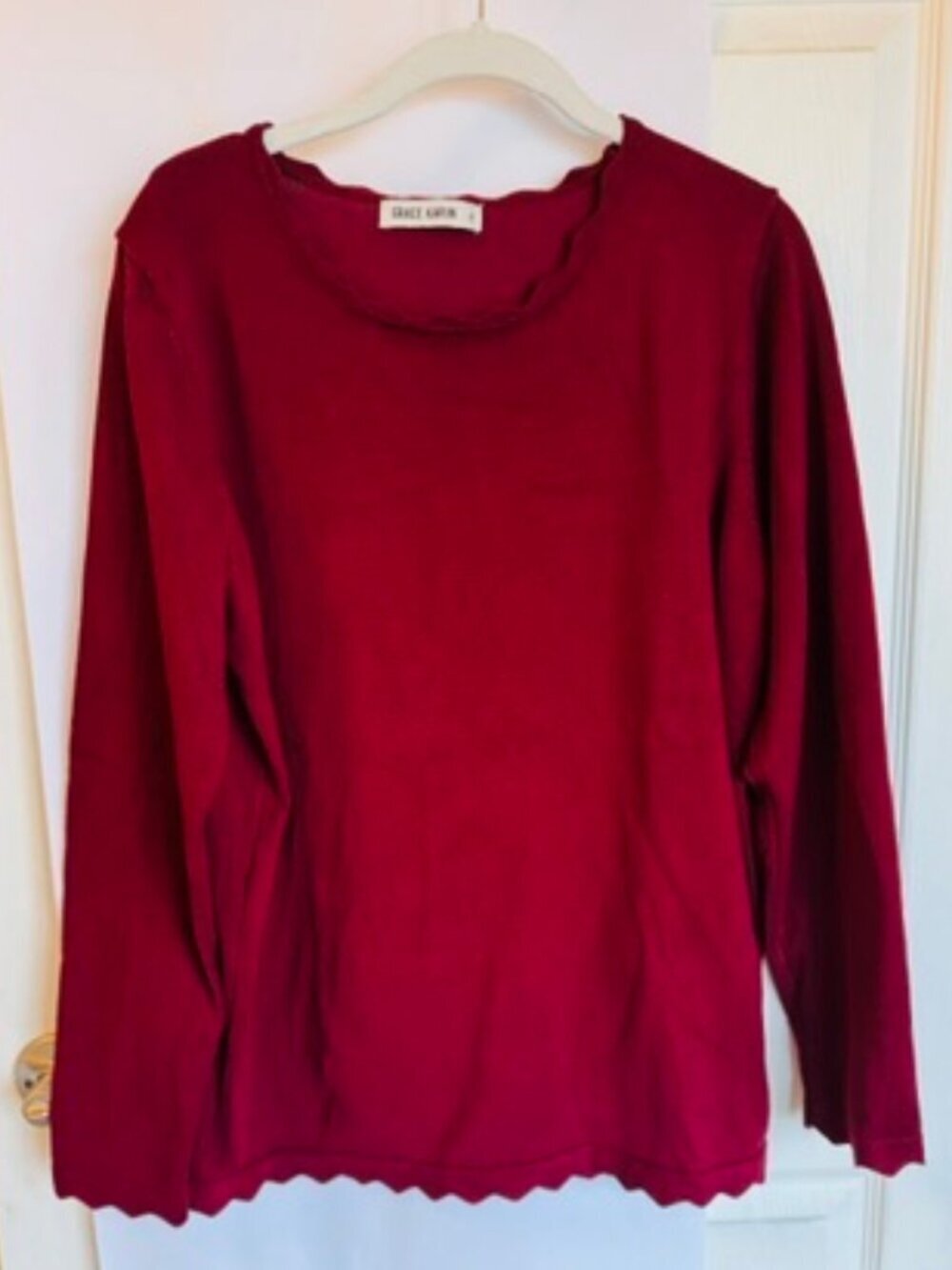 Dark Wine Lightweight Longsleeve Blouse Top XL Womens - Picture 4 of 6